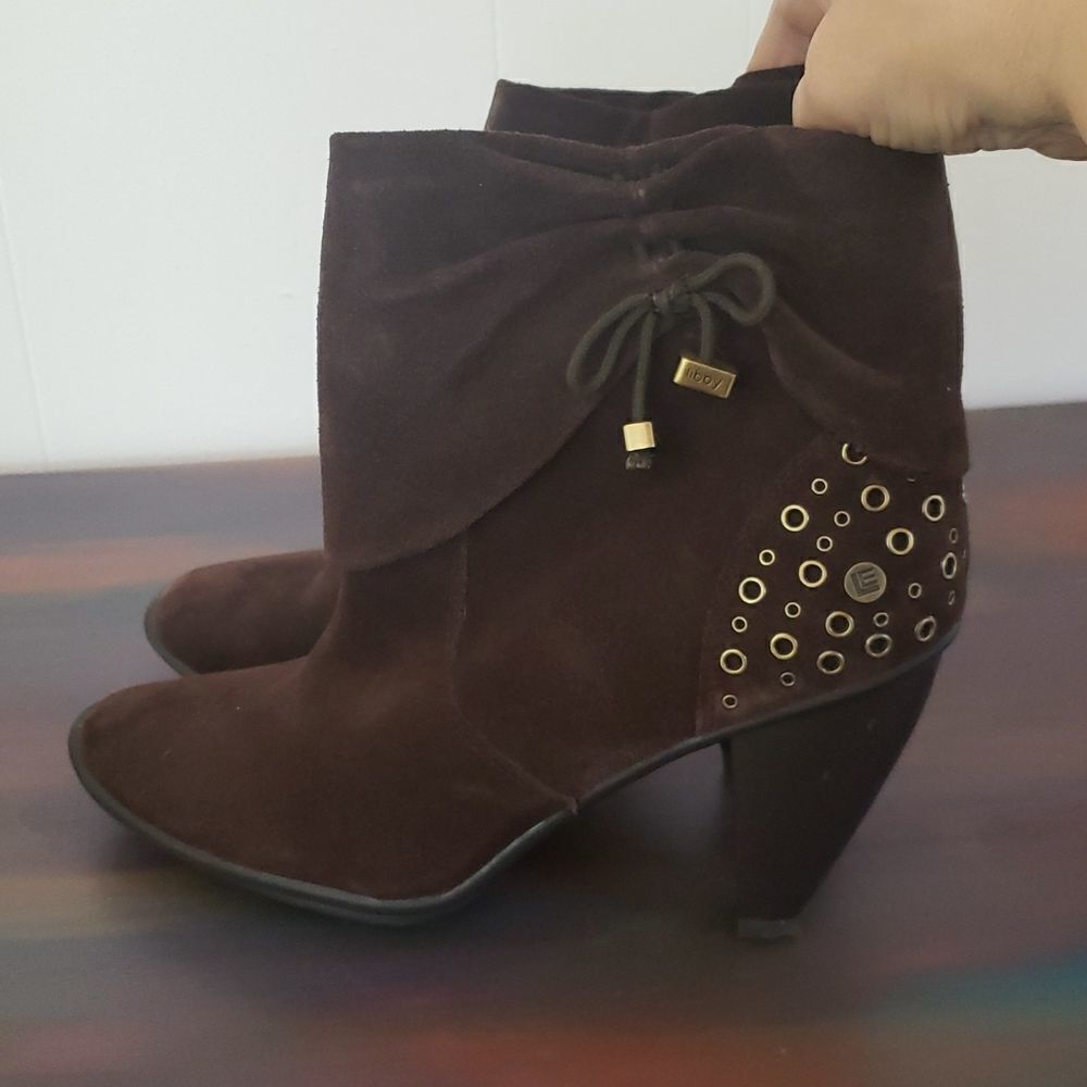 Gorgeous Libby Edelman Brown Suede Boots Sz 9M - Picture 2 of 13